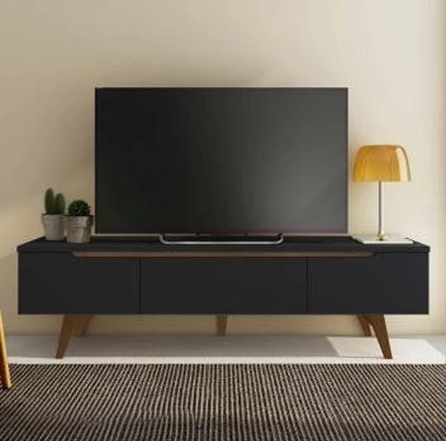 ترابيزة تلفزيون - أسود وبني - 150x 40 x 55 سم - TVU-062