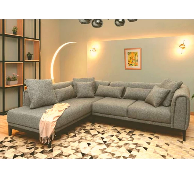 ركنة رصاصي- خشب زان - قماش كتان  - 250×250 سم-CRS-006