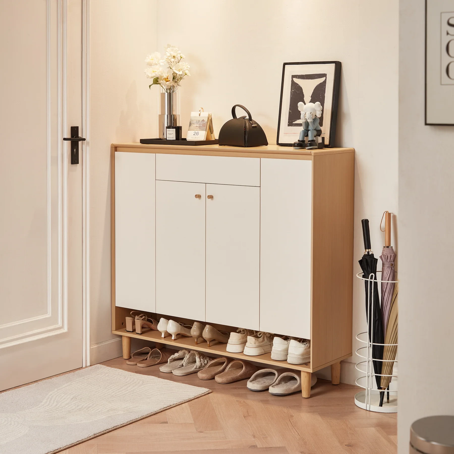 جزامة متعددة المقاسات _ كونتر / MDF  - ابيض وبيج-SHC-109